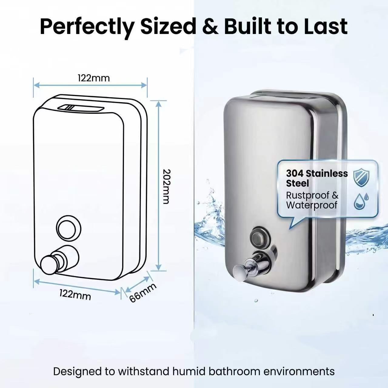 ZSH3-1200AF Lockable Wall Mount Soap Dispenser
