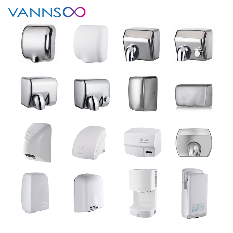 Sèche-mains commerciaux VANNSOO : Sèche-mains à capteur en plastique et en acier inoxydable pour tous les projets de sanitaires